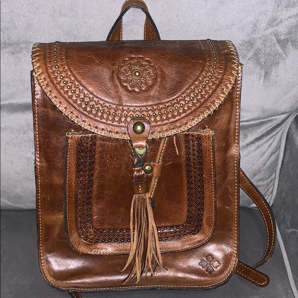 Patricia Nash Distressed Brown Leather Backpack